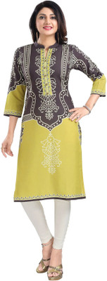 Divastri Women Printed Straight Kurta(Multicolor)