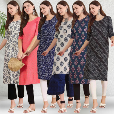 1 Stop Fashion Women Printed A-line Kurta(Multicolor)