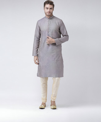 DEYANN Men Self Design Straight Kurta(Blue)