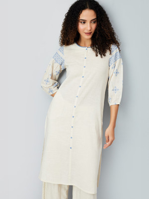 MAX Women Printed A-line Kurta(Beige)