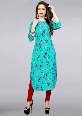 Shree Sarvottam Fashion Women Printed Straight Kurta(Green)