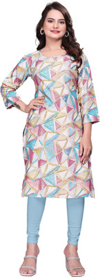 zindora Women Printed Straight Kurta(Multicolor)