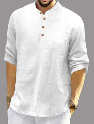 Vida Loca Men Solid Casual White Shirt