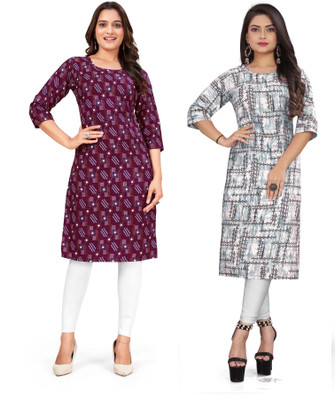 SUMITA SAREE Women Printed Straight Kurta(Multicolor)