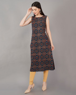 KAUTAQII Women Printed Straight Kurta(Multicolor)