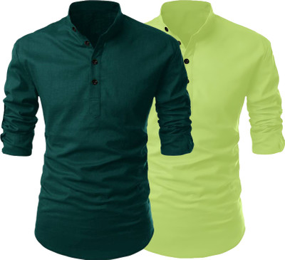 Fashion Marts Men Solid Straight Kurta(Multicolor)