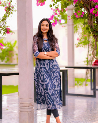 HavyaFashionHub Women Printed Straight Kurta(Blue)