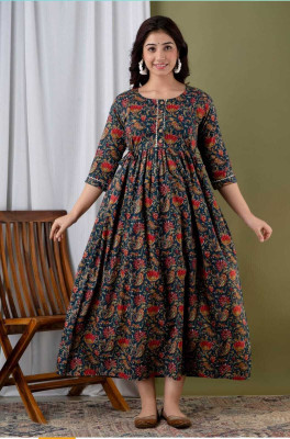 AAITHAN Women Floral Print Anarkali Kurta(Multicolor)