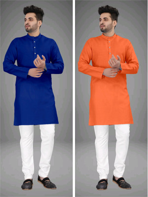 click n buy Men Solid Straight Kurta(Multicolor)