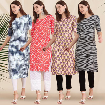 1 Stop Fashion Women Printed A-line Kurta(Multicolor)