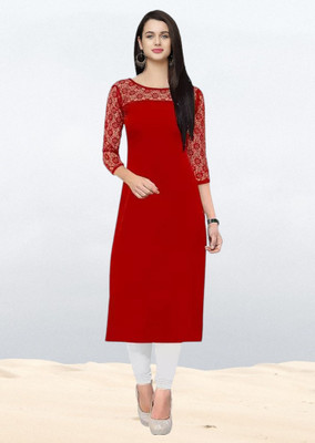 Maheshvi Women Embellished Straight Kurta(Yellow)