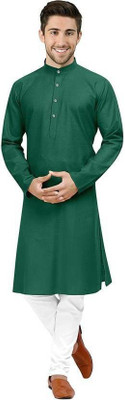 Lyolo Men Solid Straight Kurta(Maroon)