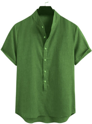 SuperTrend Men Printed Straight Kurta(Dark Green)