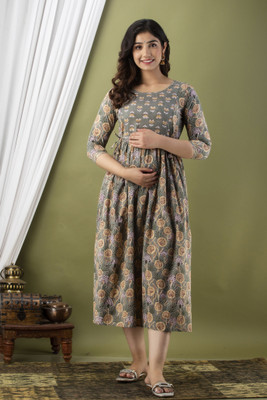 CHHOKRII Flared/A-line Gown(Grey)