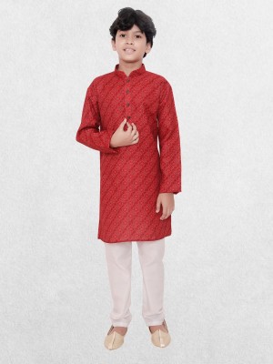 HLOOM Boys Printed Straight Kurta(Red)