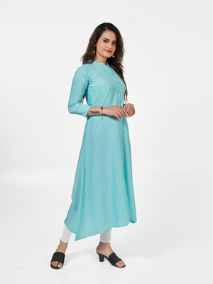 Reemc Enterprise Women Solid A-line Kurta(Green)