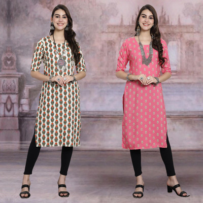 Moda Rapido Women Printed A-line Kurta(Multicolor)