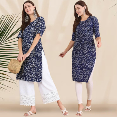 EthnicBasket Women Printed Straight Kurta(Multicolor)