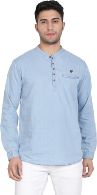 KUONS AVENUE Men Solid Straight Kurta(Light Blue)