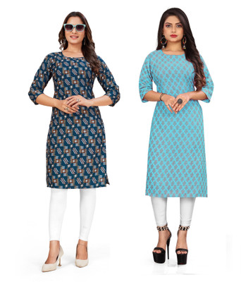 dharmanandan creation Women Printed A-line Kurta(Multicolor)
