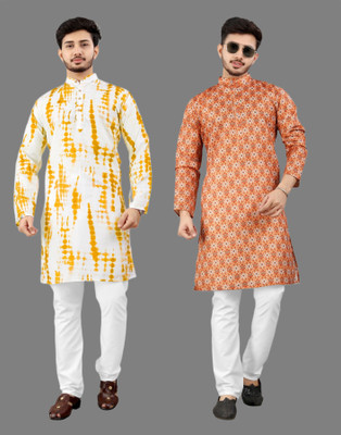 DHASU TRENDZ Men Printed Straight Kurta(Multicolor)