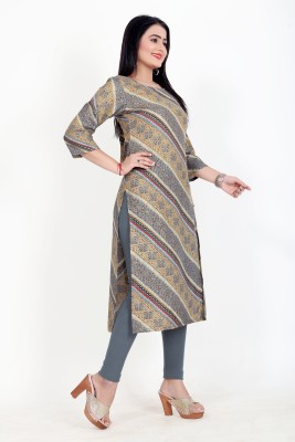 Ananya Fab Women Solid A-line Kurta(Grey)