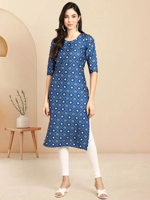 Moda Rapido Men Solid Straight Kurta(Blue)