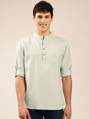 ANOUK Women Solid Straight Kurta(Green)