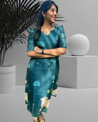 GELAI ENTERPRISE Women Printed A-line Kurta(Red)