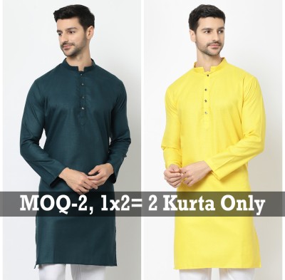 Tsarina Men Solid Straight Kurta(Multicolor)