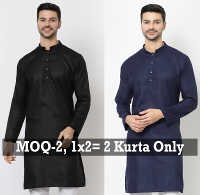 Tsarina Men Solid Straight Kurta(Multicolor)