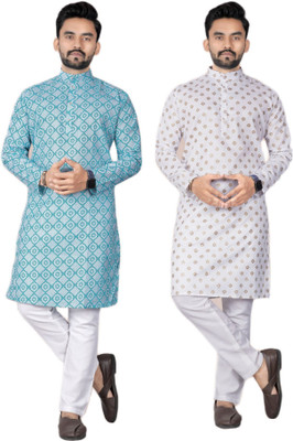 DHASU TRENDZ Men Printed Straight Kurta(Multicolor)