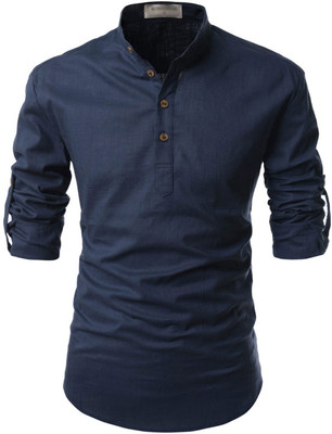 Vimal Star Men Solid A-line Kurta(Blue)