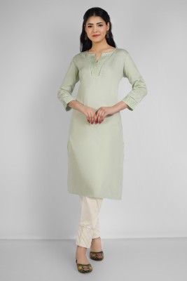 style socio fashions Women Solid A-line Kurta(Green)