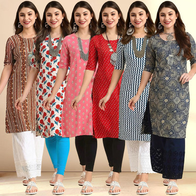 1 Stop Fashion Women Printed A-line Kurta(Multicolor)