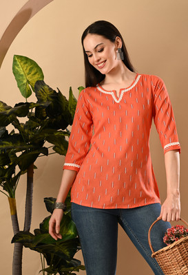 Glowworld Women Printed Cape Top Kurta(Pink)