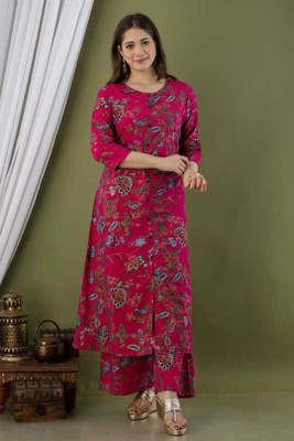 Monikacreation Fashion Women Printed A-line Kurta(Pink)