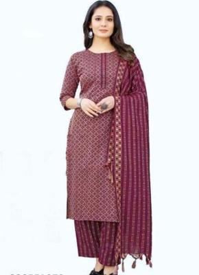 Subhan Textiles Women Geometric Print A-line Kurta(Maroon)