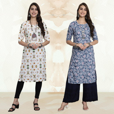 Moda Rapido Women Printed A-line Kurta(Multicolor)
