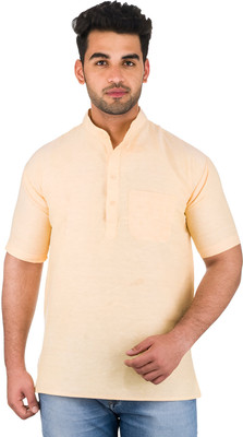 Aaryavar Men Solid Straight Kurta(Beige)