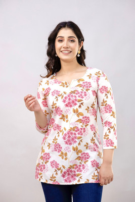 VROEGER Women Printed Straight Kurta(Multicolor)