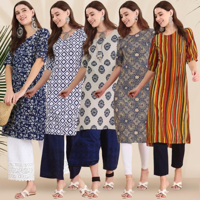 EthnicBasket Women Printed A-line Kurta(Multicolor)