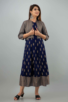 Melila Women Solid A-line Kurta(Blue)