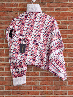 HouseOfCommon Men Printed A-line Kurta(Multicolor, Red)