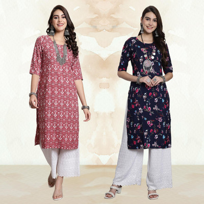 Moda Rapido Women Printed A-line Kurta(Multicolor)