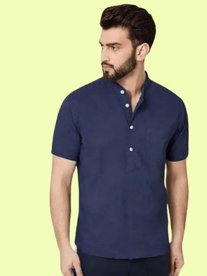 Super Weston Men Solid Straight Kurta(Dark Blue)
