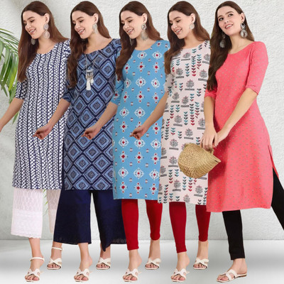 1 Stop Fashion Women Printed A-line Kurta(Multicolor)
