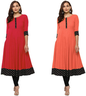 YOVA STYLE Women Self Design Anarkali Kurta(Multicolor)