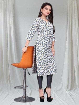 SAIKRUPA FASHION Women Printed A-line Kurta(Grey)