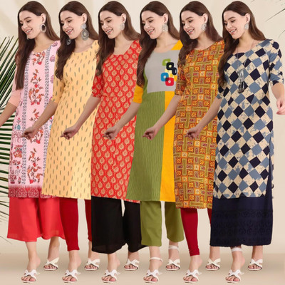 1 Stop Fashion Women Printed A-line Kurta(Multicolor)